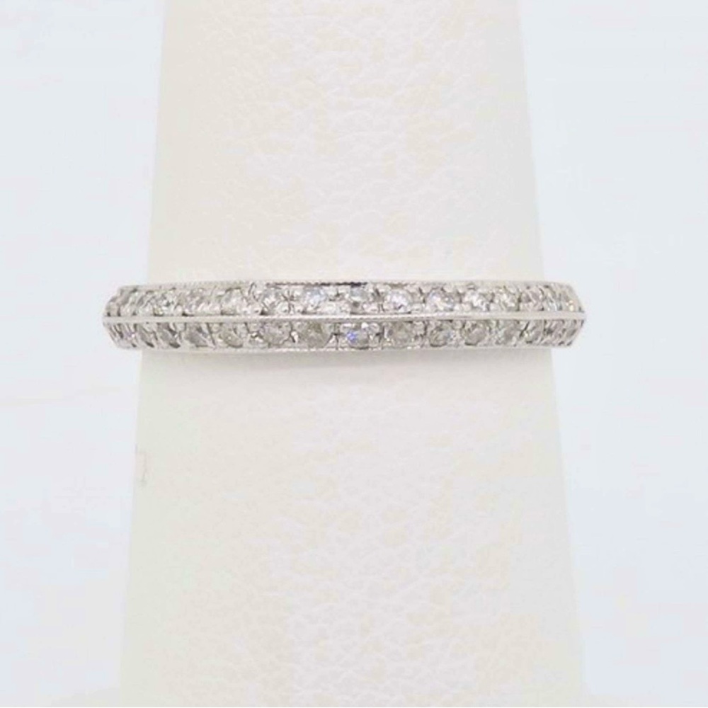Two Row Diamond White Gold Band